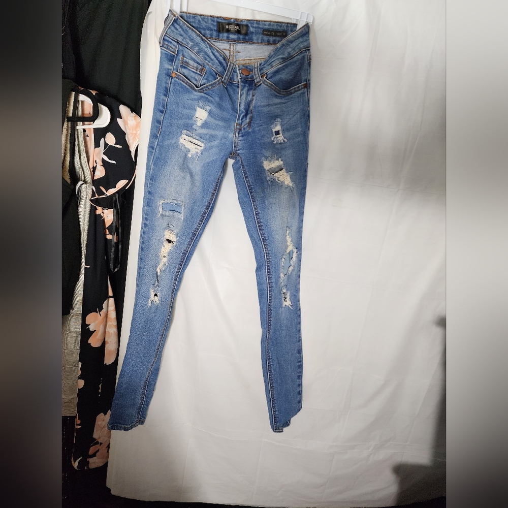 Black Label Distressed Blue Women's Jeans Size 25 / 0